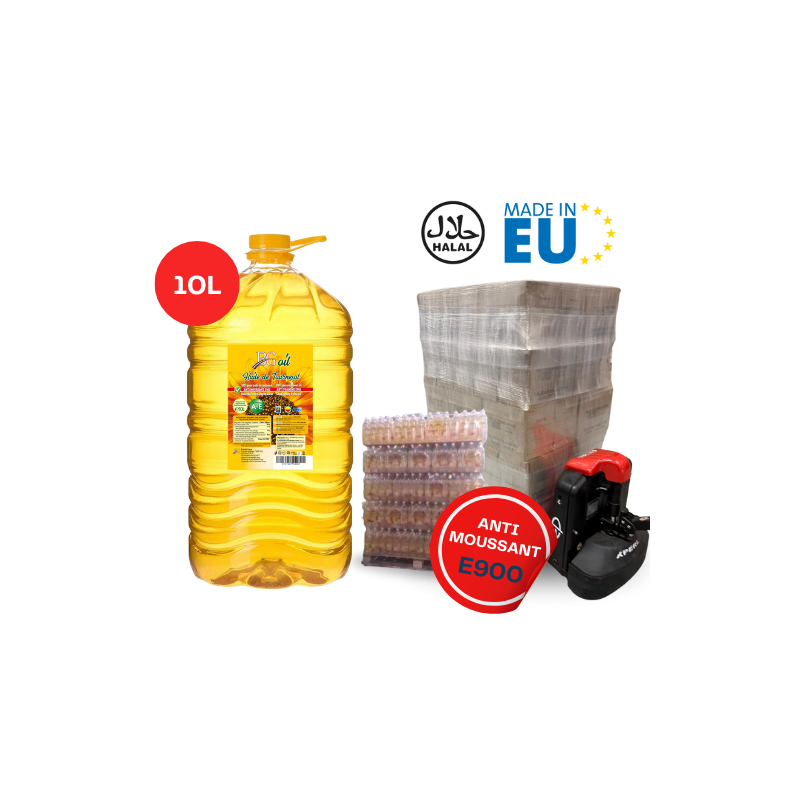 Huile de tournesol en bouteille PET de 10L, huile de cuisson Huile